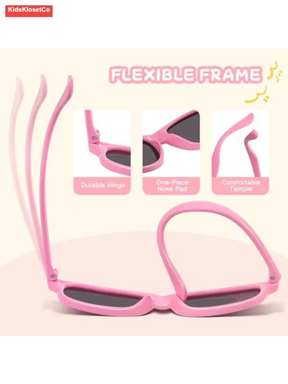 Polarized Kids Sunglasses 3 Pack Flexible TPEE Frame UV Protection
